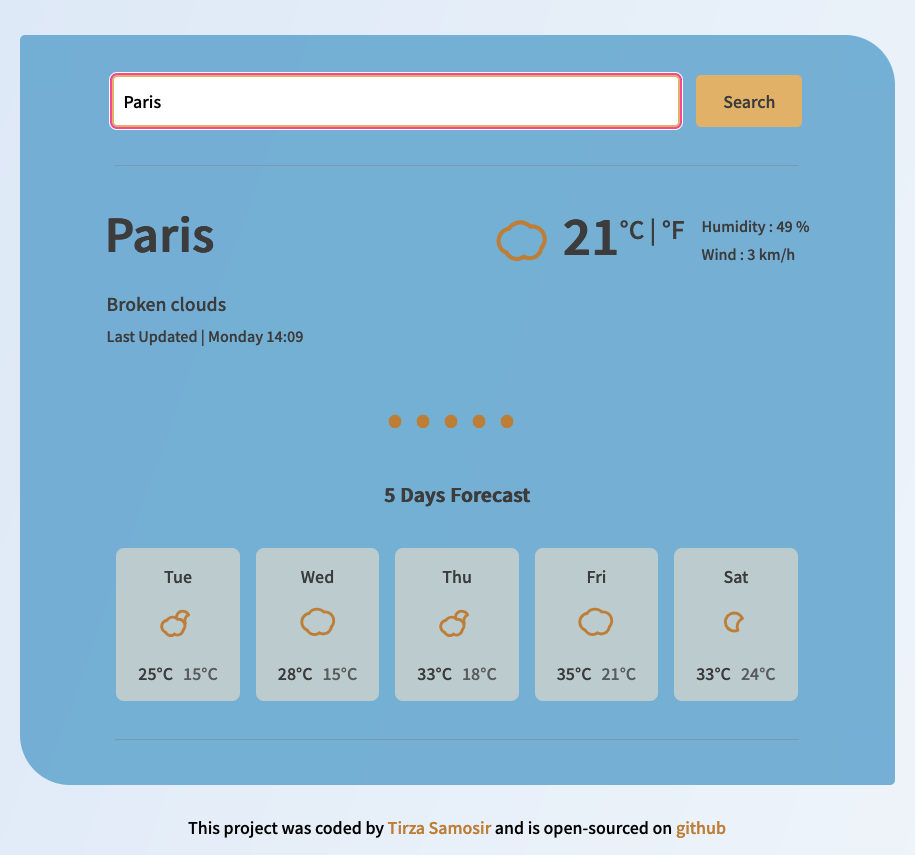 react weather application project